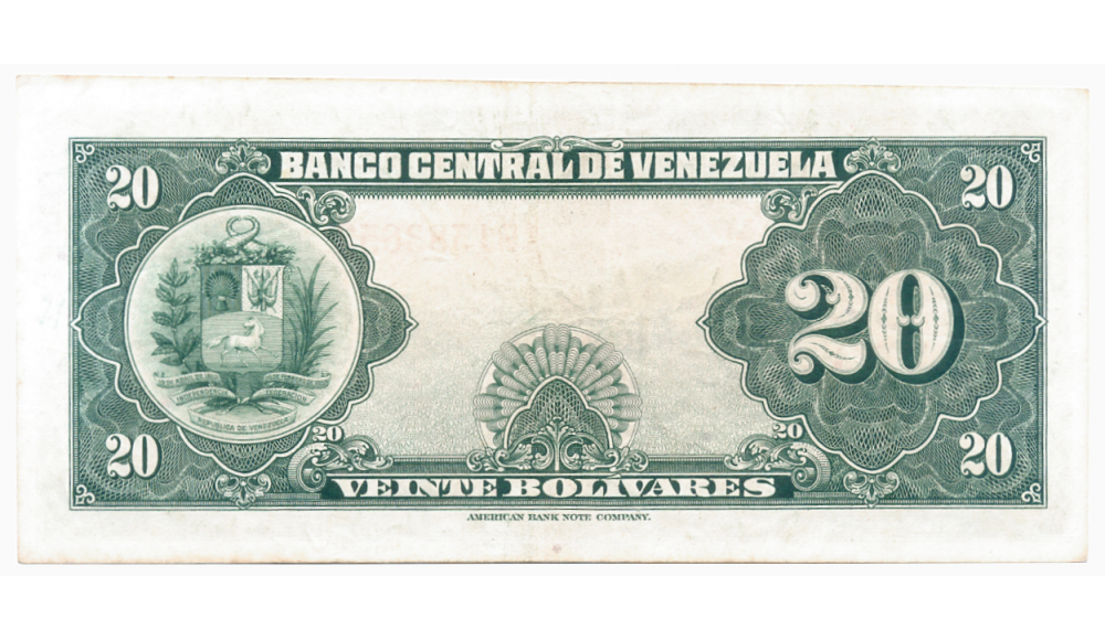 Billete 20 Bolívares 1957 P7 Serial P1583652  - Numisfila