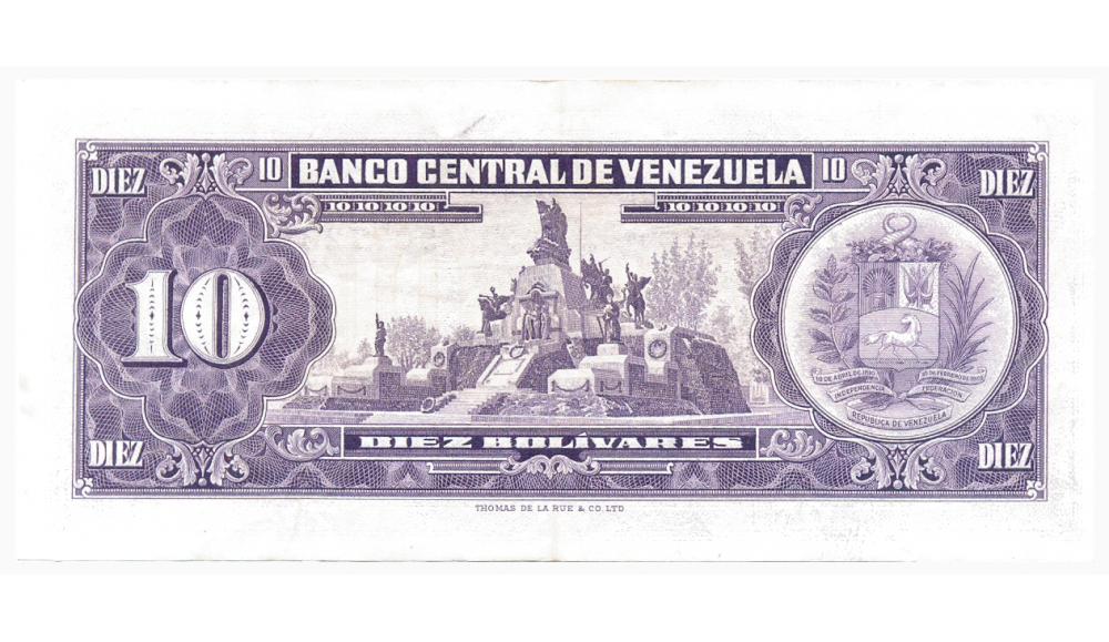 Billete 10 Bolívares 1966 Z7 Serial Z5077232  - Numisfila