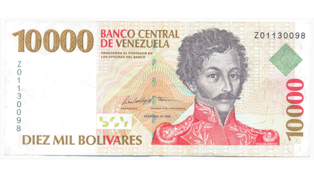 Billete Reposición 10000 Bolívares 1998 Z8 Serial Z01130098 - Numisfila