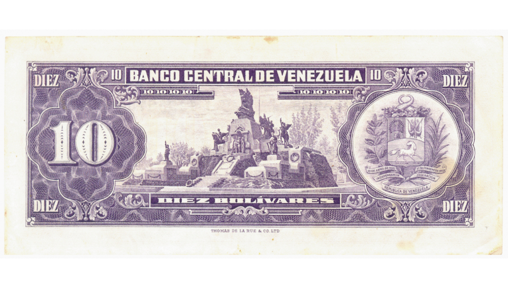 Billete 10 Bolívares 1963 L7 Serial L4435575  - Numisfila