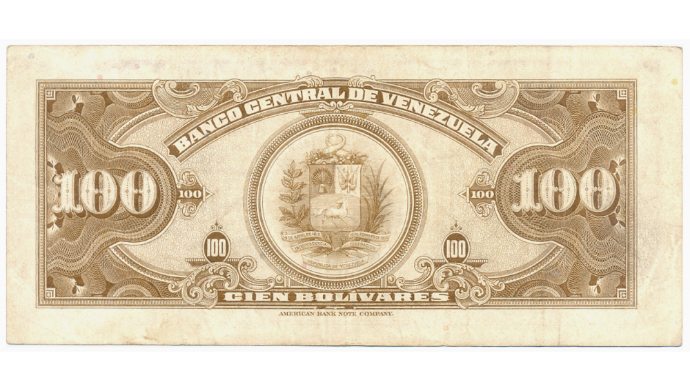 Billete 100 Bolívares 1960 K7 Serial K1080966  - Numisfila
