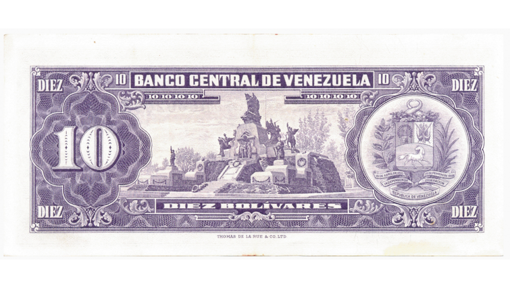 Billete 10 Bolívares 1967 D7 Serial D6692033  - Numisfila