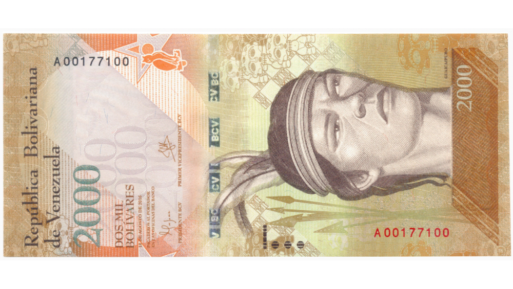 Billete 2000 Bolívares 2016  A8 Capicúa A00177100 - Numisfila