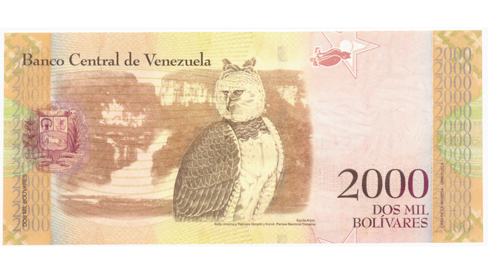 Billete 2000 Bolívares 2016  A8 Capicúa A00177100  - Numisfila