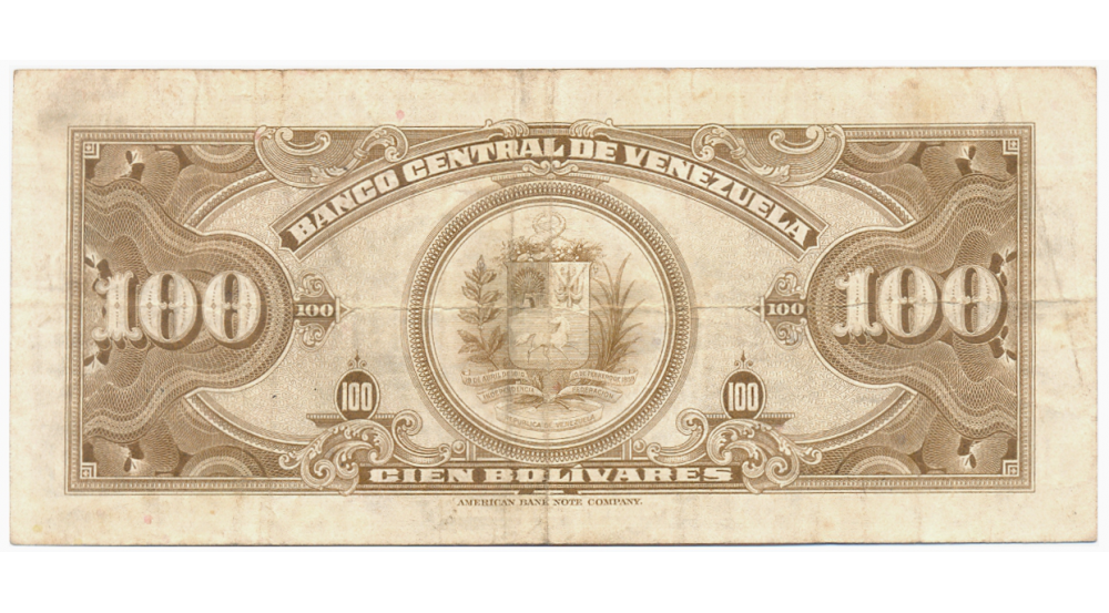 Billete 100 Bolívares Mayo 1956 G6 Serial G330049  - Numisfila