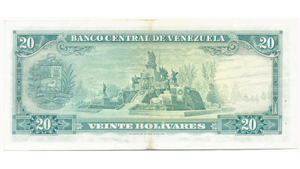 Billete 20 Bolívares Enero 1974 Y7 Serial Y5359282  - Numisfila