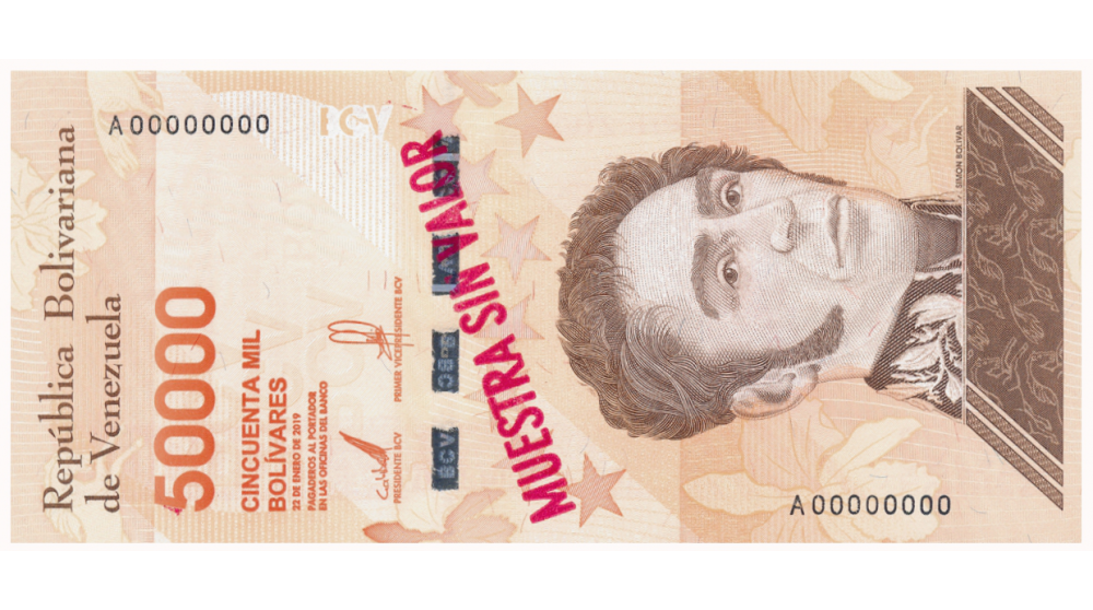 Muestra Sin Valor Billete 50.000 Bolívares 2019  - Numisfila