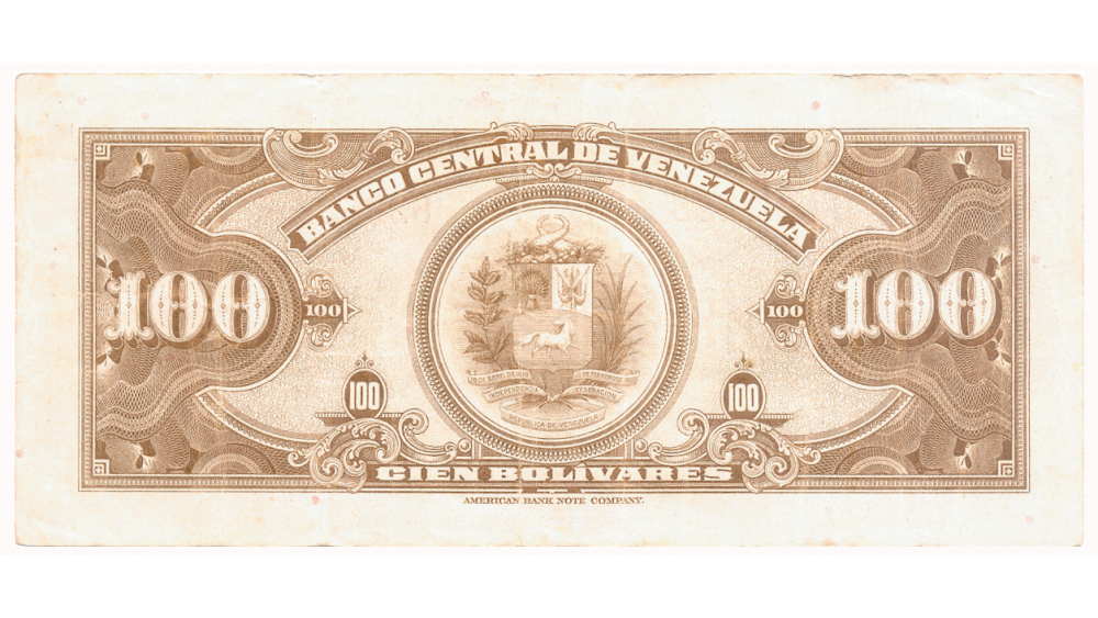 Billete 100 Bolívares Junio 1957 G7 Serial G2362258  - Numisfila