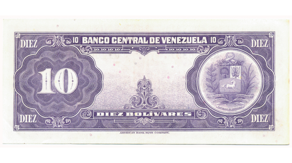 Billete 10 Bolivares 1956 Q7 Serial Q1406957  - Numisfila