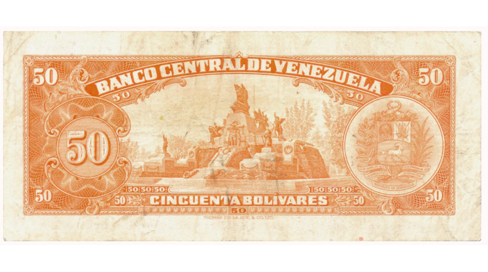 Billete 50 Bolívares 1963 K7 Serial K0717178  - Numisfila