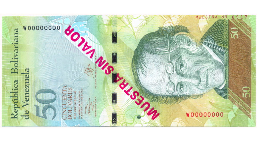 Billete Muestra Sin Valor 50 Bolívares 2013 #0917 - Numisfila