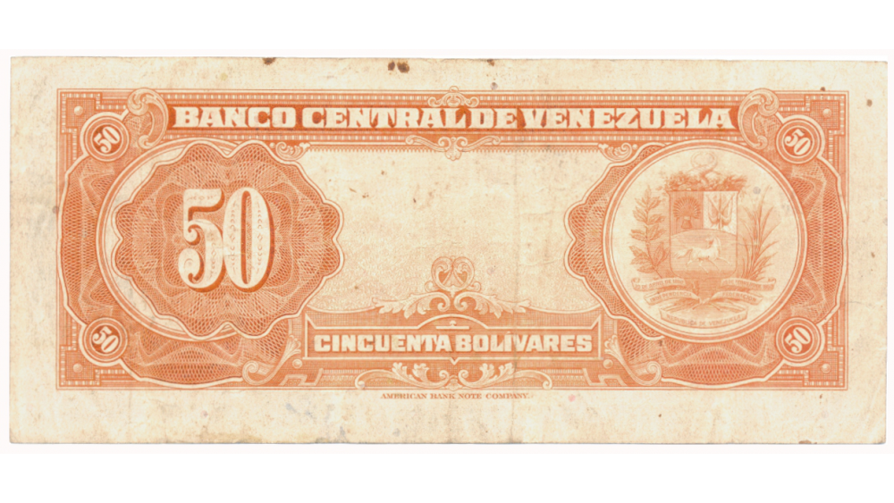 Billete 50 Bolívares Mayo 1956 E7 Serial E1973948  - Numisfila