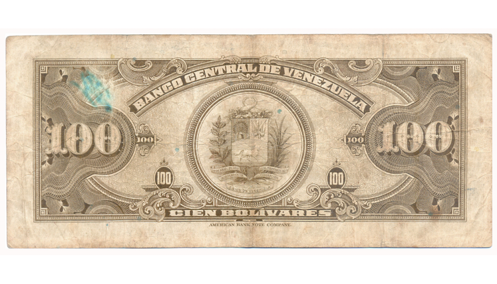 Escaso Billete 100 Bolivares Julio 1942 A6 Serial A901272  - Numisfila