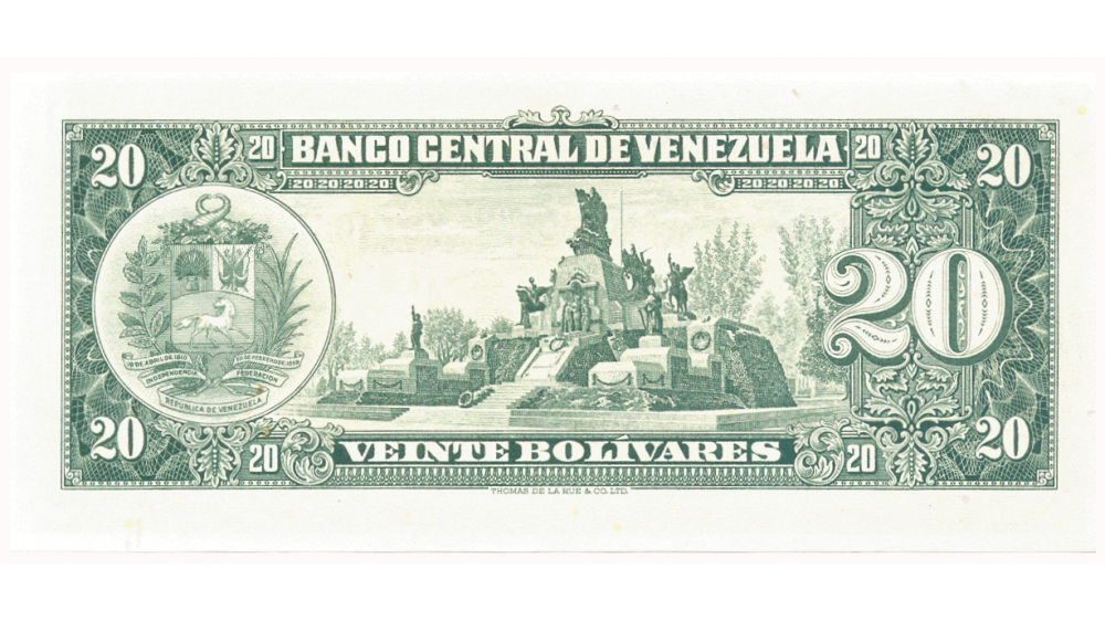 Billete 20 Bolivares 1961 Y7 Serial Y0740453  - Numisfila