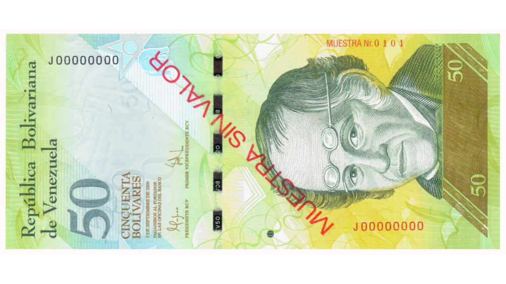 Billete Muestra Sin Valor 50 Bolívares Septiembre 2009 #0101 - Numisfila