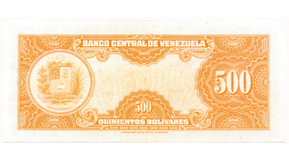 Billete Canario 500 Bolívares 1968 Serial C362618  - Numisfila