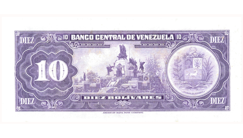 Billete 10 Bolívares 1973 Difícil N7 Serial N9784359  - Numisfila