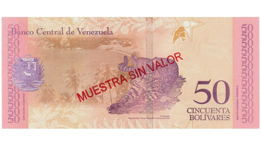 Billete Muestra Sin Valor 50 Bolívares 2018 # 1015  - Numisfila