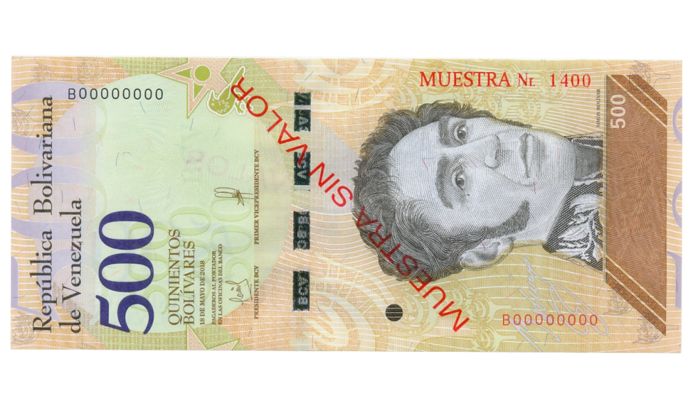 Billete Muestra Sin Valor 500 Bolívares 2018 B8  #1400 - Numisfila
