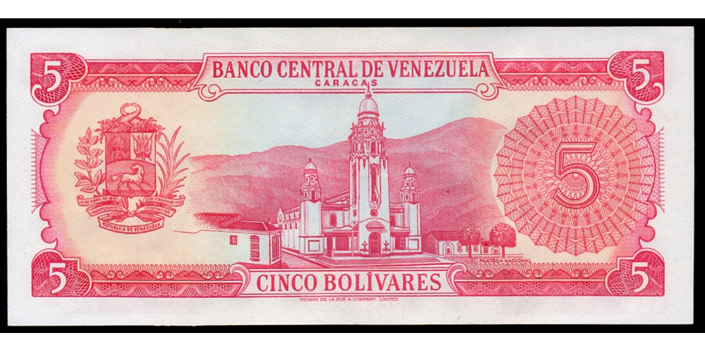 Billete 5 Bolívares 1970 M7 Serial M2952119  - Numisfila