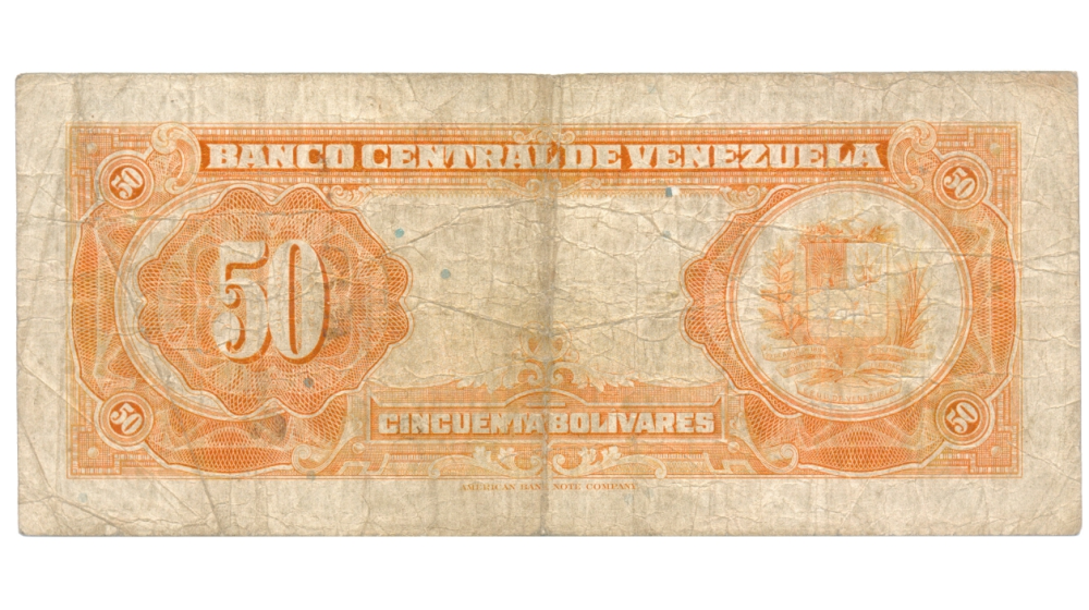 Raro Billete 50 Bolívares Marzo 27 1941 Serial A222993  - Numisfila