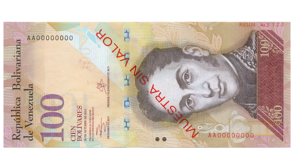 Billete Muestra Sin Valor 100 Bolívares 2013 #0123 - Numisfila