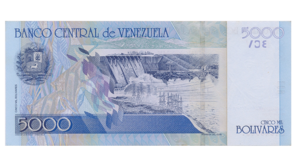 Capicúa Billete 5000 Bolívares 2004 D8 Serial D19499491  - Numisfila