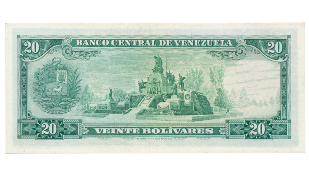 Billete 20 Bolívares 1968 L7 Serial L3095795  - Numisfila
