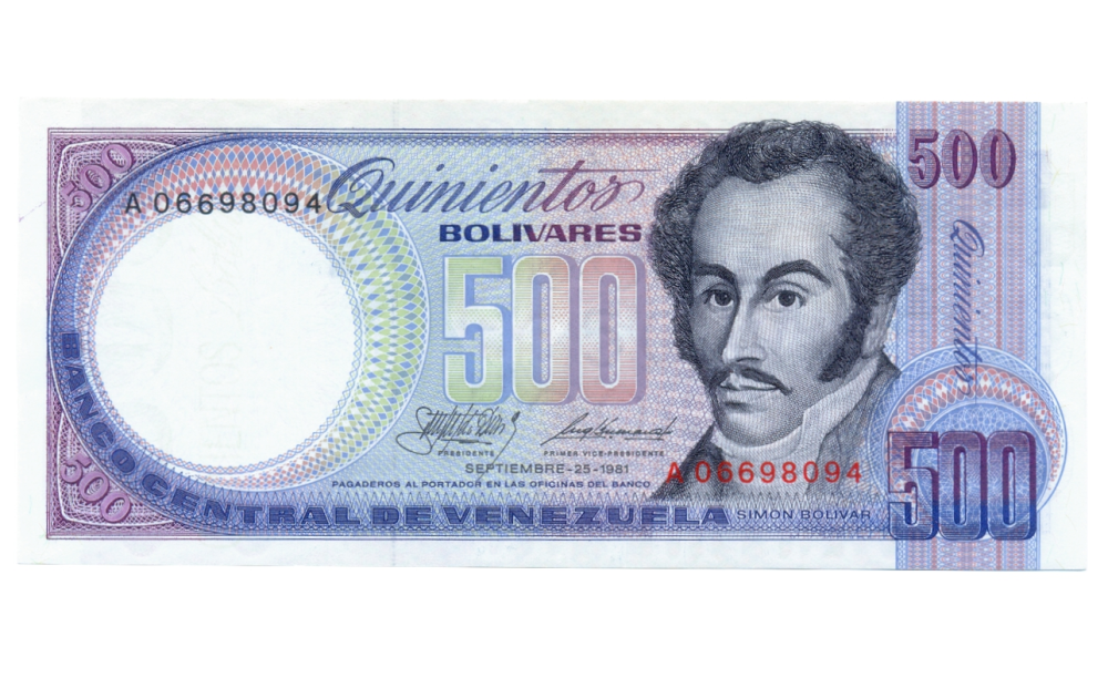 Billete 500 Bolívares 1981 Serial A06698094 - 1ra Orquídea - Numisfila