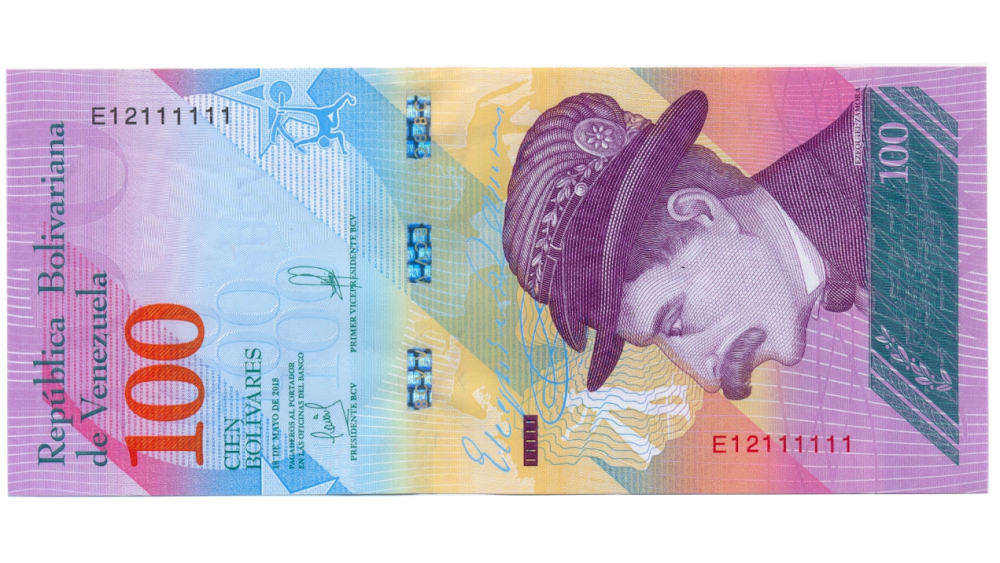 Billete Binario 100 Bolívares 2018 E8 Serial E12111111 - Numisfila