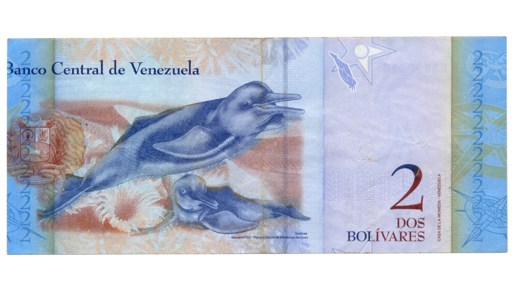 Error Billete 2 Bolívares 2012 K8 Reverso Desplazado - Numisfila