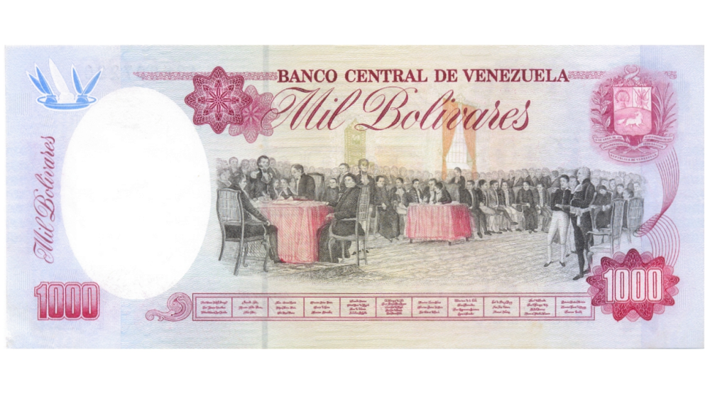 Billete 1000 Bolívares 1991 Serial A34907280 - 1era Emisíon  - Numisfila