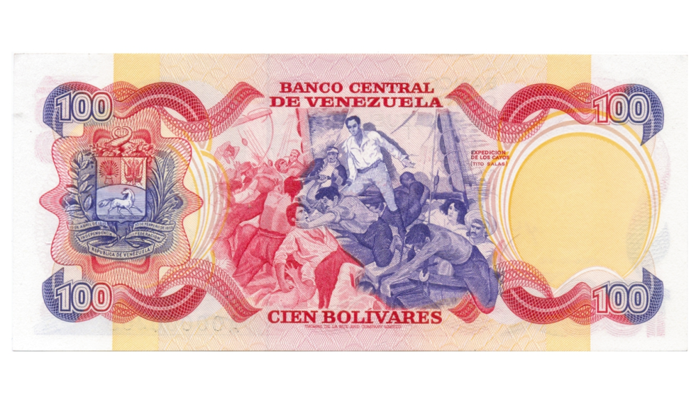 Billete 100 Bolívares 1980 Serial Bajo A00000203  - Numisfila