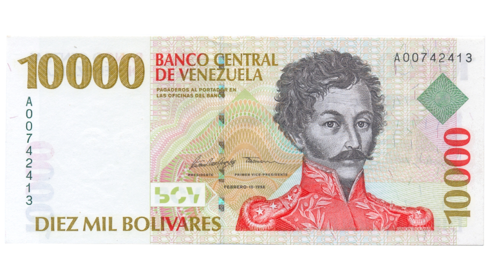1ra Emisión Billete 10.000 Bolívares 1998 A8 - Serial A00742413 - Numisfila