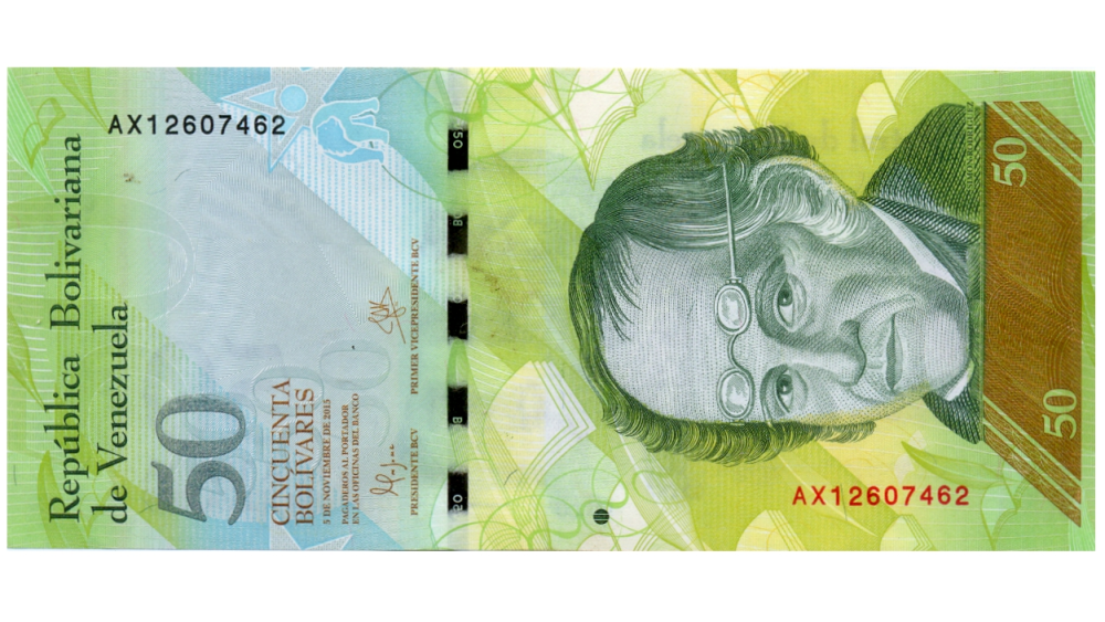 Billete Venezuela 50 Bolívares Fuertes 2015 Serie AX8 - Numisfila