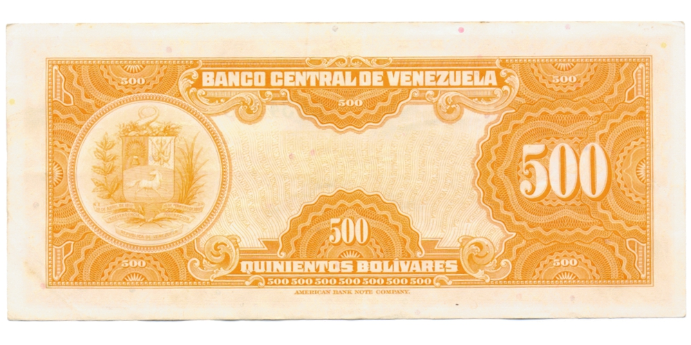 Billete Canario 500 Bolívares 1969 Serial C834308  - Numisfila
