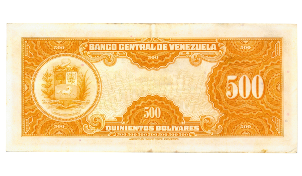 Billete Canario 500 Bolívares Septiembre 1957 Serial B1745568  - Numisfila