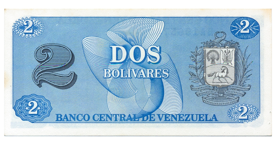 Billete 2 Bolívares 1989 BA7 Serial BA1965740  - Numisfila