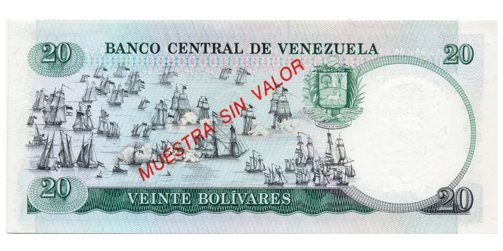 Billete Muestra Sin Valor 20 Bolívares Oct 1987 Urdaneta  - Numisfila