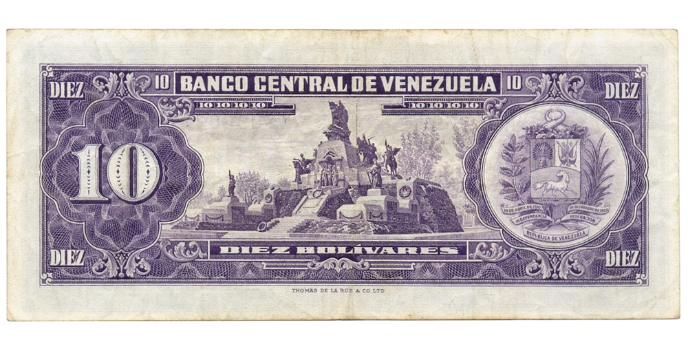  Billete 10 Bolívares 1963 Buen K7 Serial K3036022  - Numisfila