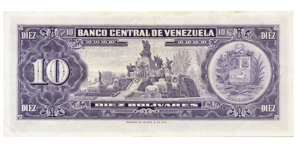 Billete 10 Bolívares 1966 U7 Serial U4005275  - Numisfila