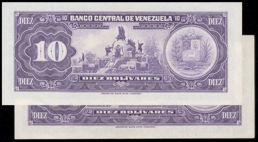Pareja Billetes 10 Bolívares 1973 N8 Seriales N11557721 y N11557722  - Numisfila