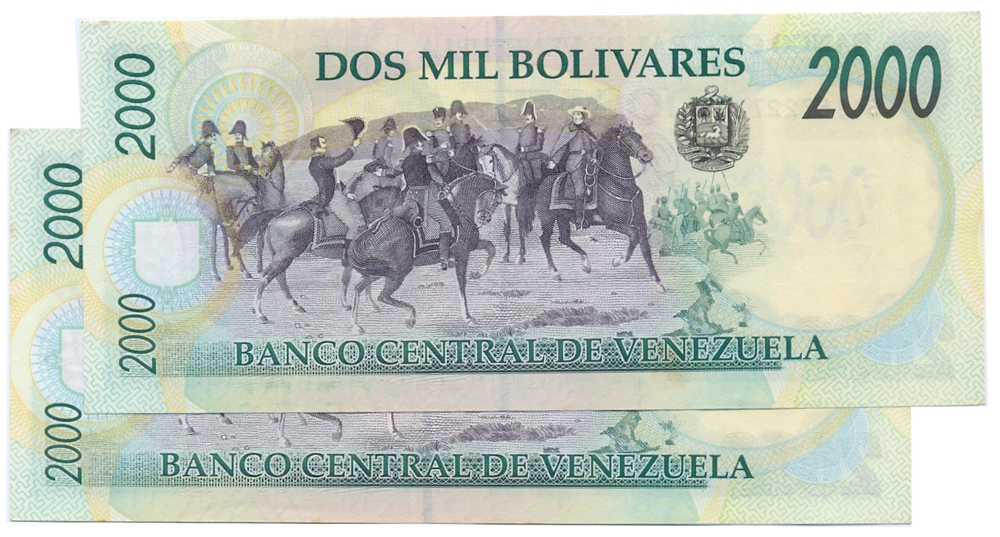 Pareja Billetes 2000 Bolívares 1997 B8 Seriales B11672271 y B11672272  - Numisfila