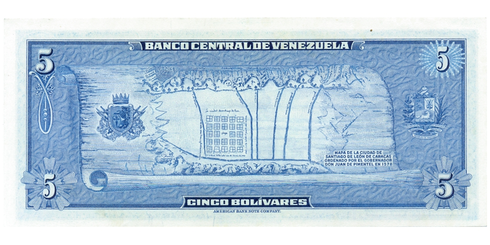 Billete 5 Bolívares 1966 C7 Serial C3972333 Dieguito  - Numisfila