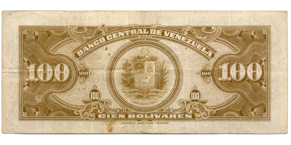 Billete 100 Bolívares Junio 1957 H6 Serial H259524  - Numisfila