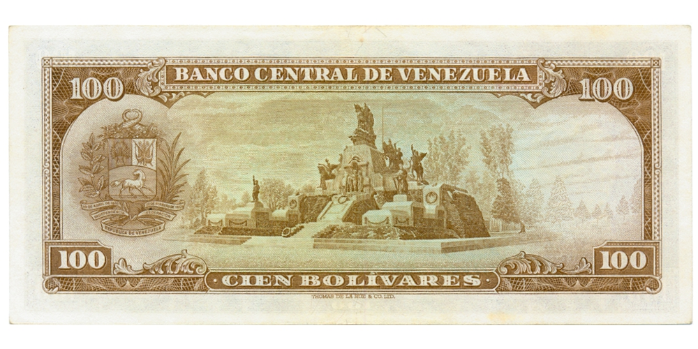 Billete 100 Bolívares 1967 S7 Serial S1837351  - Numisfila