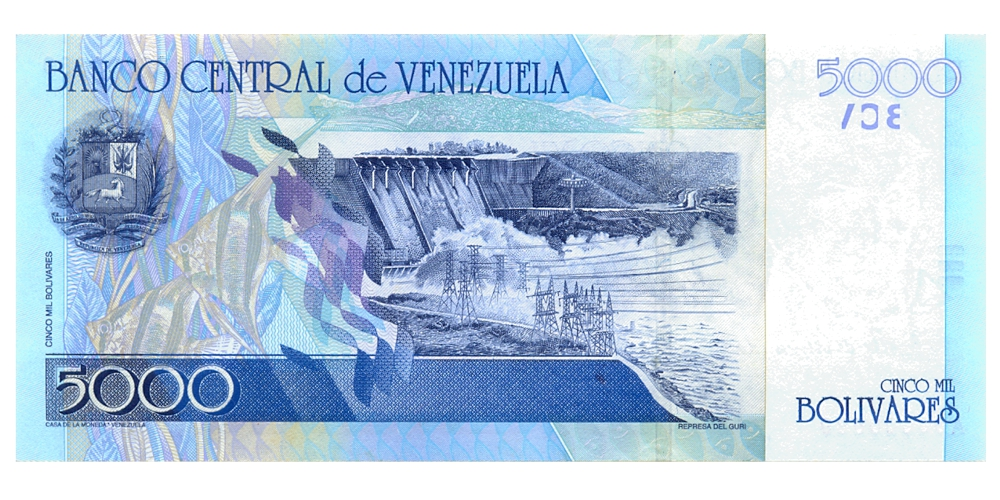 Billete 5000 Bolívares 2000 Serial Bajo A00000689  - Numisfila