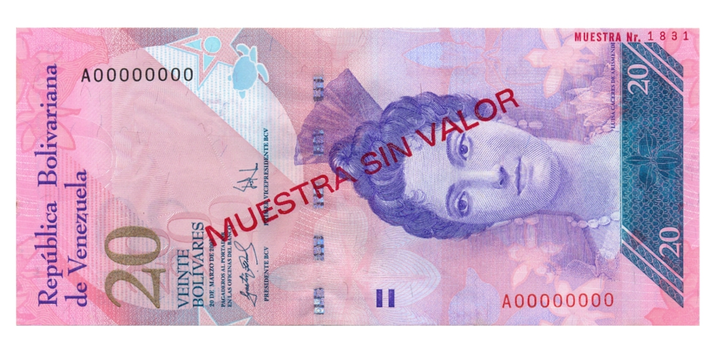 Muestra Sin Valor Billete 20 Bolívares Marzo 2007 #1831  - Numisfila