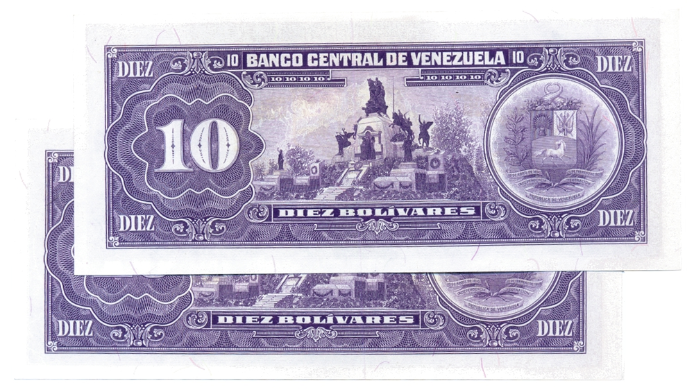 Pareja Mismo Serial M61142000 Billetes 10 Bolívares 1992 Morochos  - Numisfila