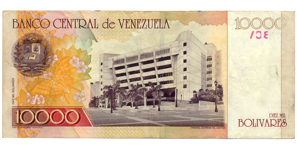 Billete Reposición 10000 Bolívares 2002 Z8 Serial Z00096957  - Numisfila